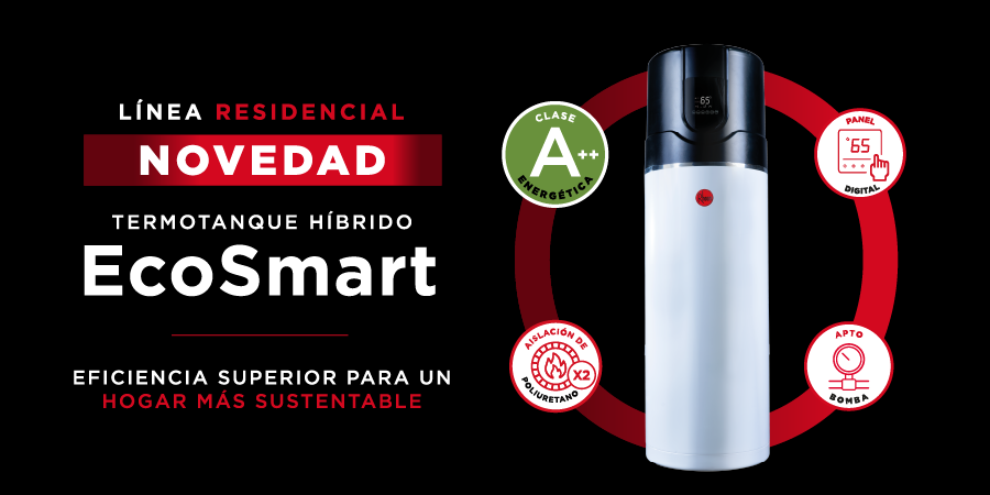 Rheem presenta el termotanque híbrido EcoSmart, la máxima eficiencia en agua caliente